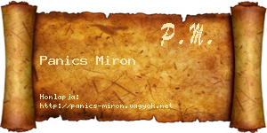 Panics Miron névjegykártya